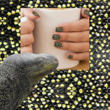 Crocodile Monitor Lizard Skin Pic - black & yellow