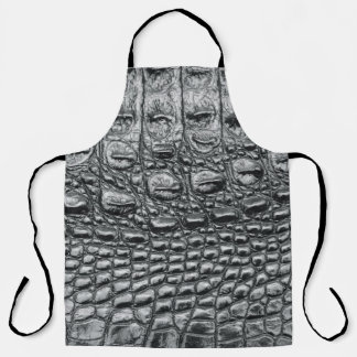 Crocodile Noir: Black Leather Mystique Apron