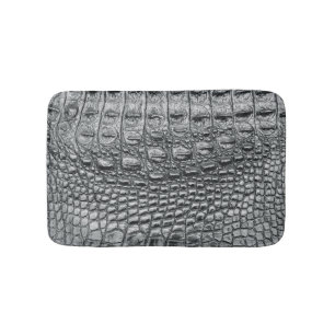 Crocodile Noir: Black Leather Mystique Bath Mat