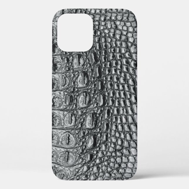 Crocodile Noir: Black Leather Mystique Case-Mate iPhone Case (Back)