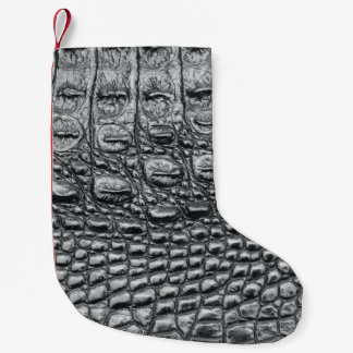 Crocodile Noir: Black Leather Mystique Small Christmas Stocking