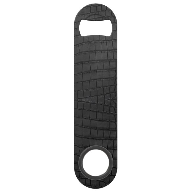 Crocodile noir en cuir imprimé (Devant)