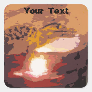 Crocodile Painting Modern Custom Square Sticker