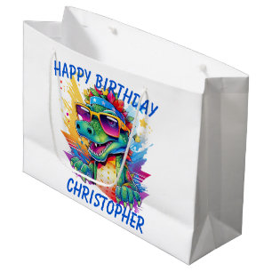 Crocodile Personalized Happy Birthday Large Gift Bag