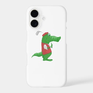 Crocodile playing golf cartoon