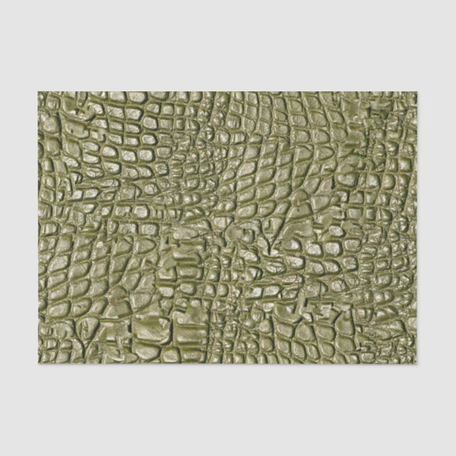 Crocodile Print Gold Green Tissue Paper (Front)