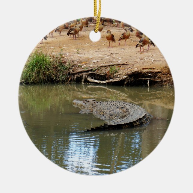 CROCODILE QUEENSLAND AUSTRALIA CERAMIC ORNAMENT (Front)