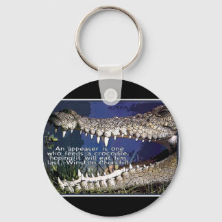 CROCODILE QUOTE - WINSTON CHURCHILL APPEASER KEYCHAIN