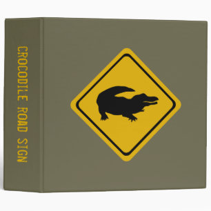crocodile road sign binder
