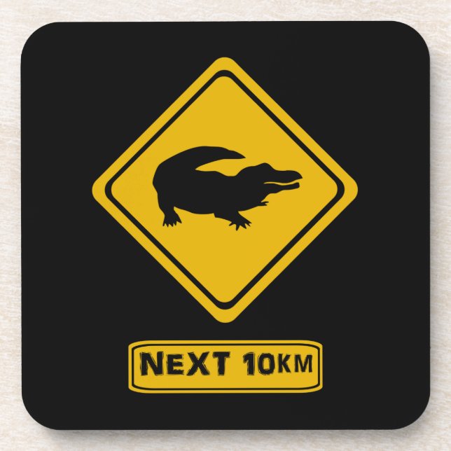 crocodile road sign coaster (Front)