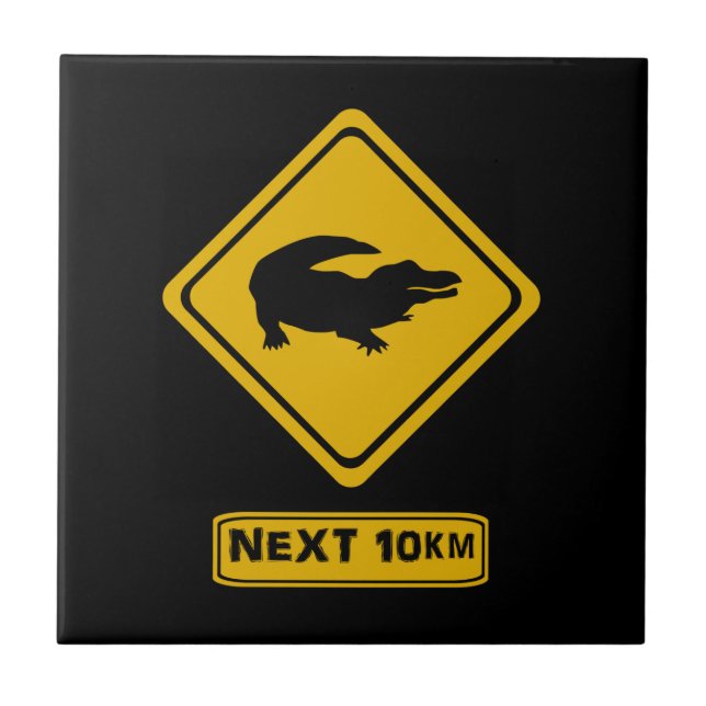 crocodile road sign tile (Front)