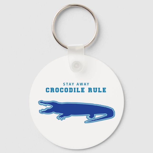 Crocodile Rule (Blue) Keychain (Front)