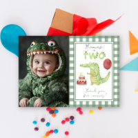 Crocodile Second Birthday thank You