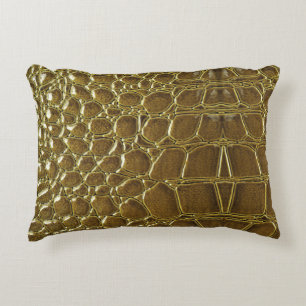 Crocodile Skin: Closeup Texture Detail Accent Pillow
