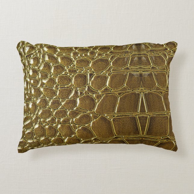 Crocodile Skin: Closeup Texture Detail Accent Pillow (Front)