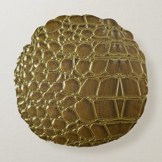 Crocodile Skin: Closeup Texture Detail Round Pillow (Front)