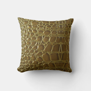 Crocodile Skin: Closeup Texture Detail Throw Pillow
