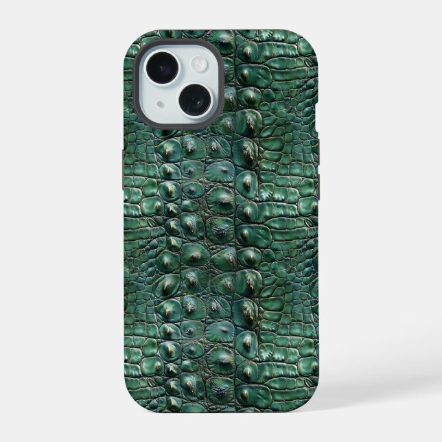 Crocodile Skin Pattern iPhone 15 Case (Back)
