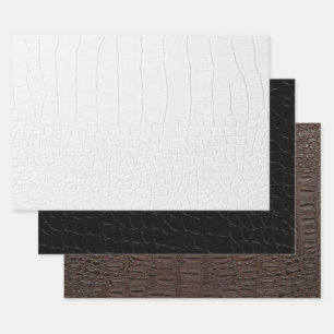 Crocodile Skin Print on three colours Wrapping Paper Sheet