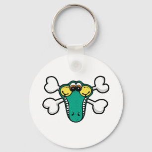 Crocodile Skull and Crossbones Keychain