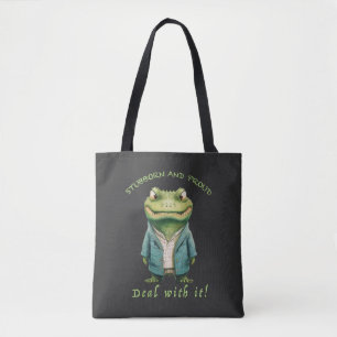 Crocodile Stubborn Deal With It Cute Adorable Fun Tote Bag