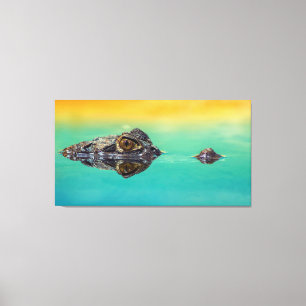 Crocodile sur la toile d'eau fixe Imprimer