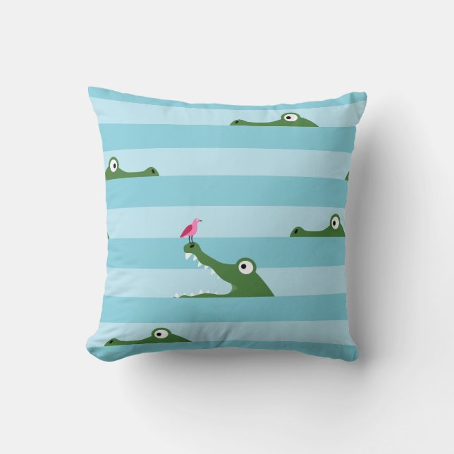 Crocodile Throw Pillow (Front)
