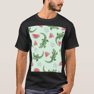 Crocodile Watermelon, Abstract Vintage Pattern. T-Shirt