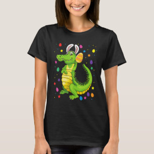 Crocodile With Bunny Ears Funny Egg Hunting Easter T-Shirt