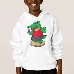 Crocodile with Flowers