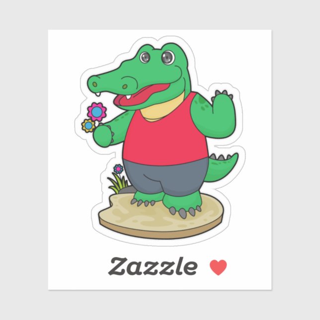 Crocodile with Flowers (Sheet)