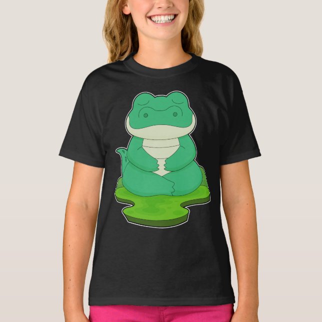 Crocodile Yoga Fitness Gymnastics T-Shirt (Front)