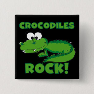 Crocodiles Rock 2 Inch Square Button