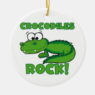 Crocodiles Rock Ceramic Ornament