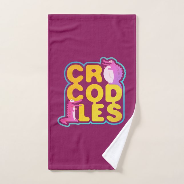 Crocodiles with two happy crocs hand towel (Hand Towel)
