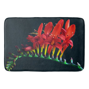 Crocosomia Lucifer Montbretia Floral Bath Mat
