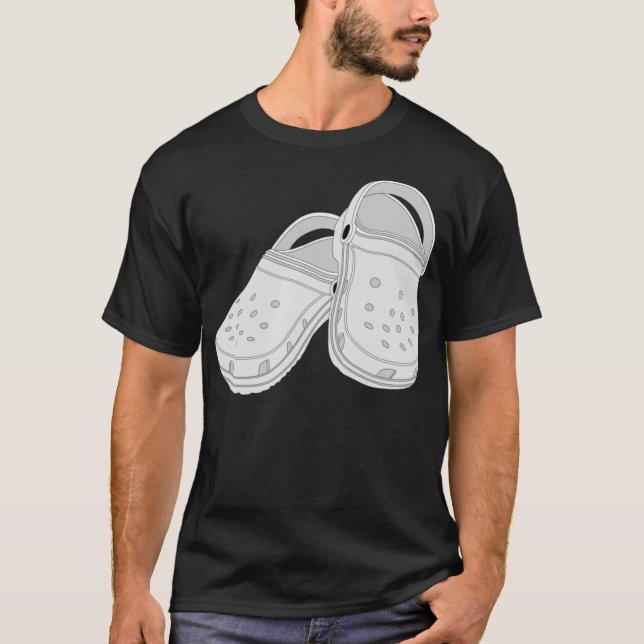 Crocs Clog Chaussure blanche classique T-shirt (Devant)