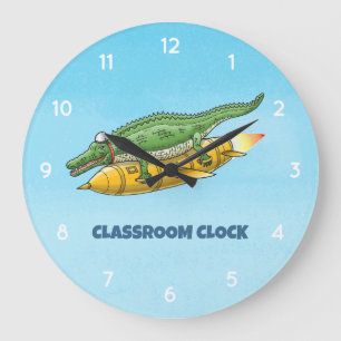 Croc's Golden Rocket Large Clock