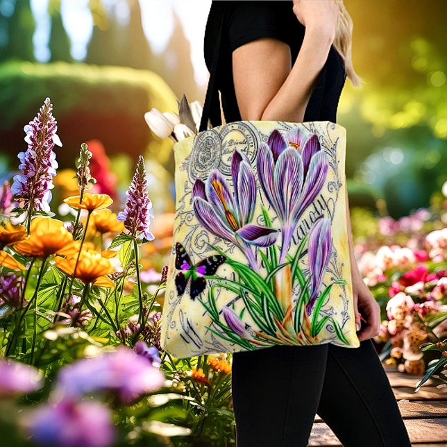 Crocus and butterfly tote bag (Creator Uploaded)