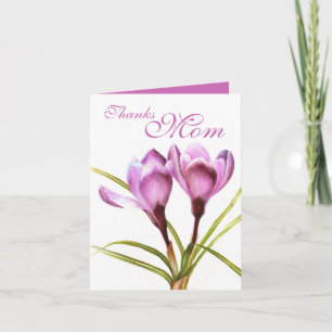 Crocus art "Thanks Mom" purple card