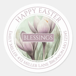 Crocus Bloom Easter Classic Round Sticker
