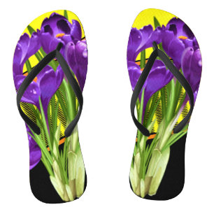 Crocus Floral/Geometric Design Flip Flops