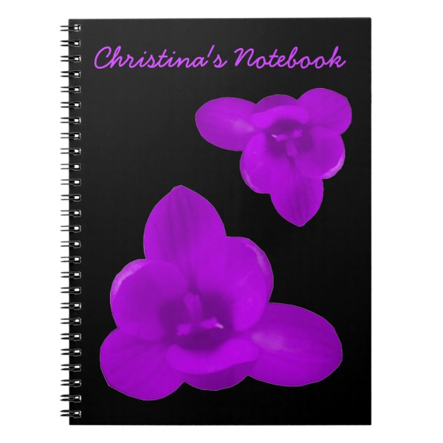 Crocus Flower Purple Customizable Notebook (Front)