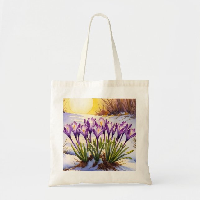 Crocus Flower Tote Bag (Front)