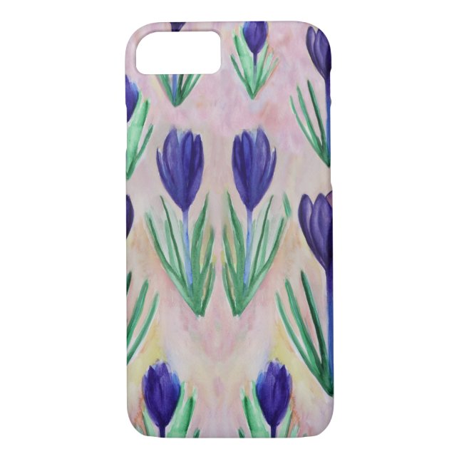 Crocus Flowers Apple iPhone 7 Slim Maple Wood Case (Back)