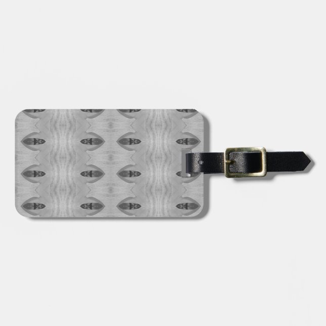 Crocus Ikat Pouf Monotone Luggage Tag (Front Horizontal)