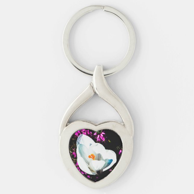 Crocus In Flower Bed Keychain (Front)