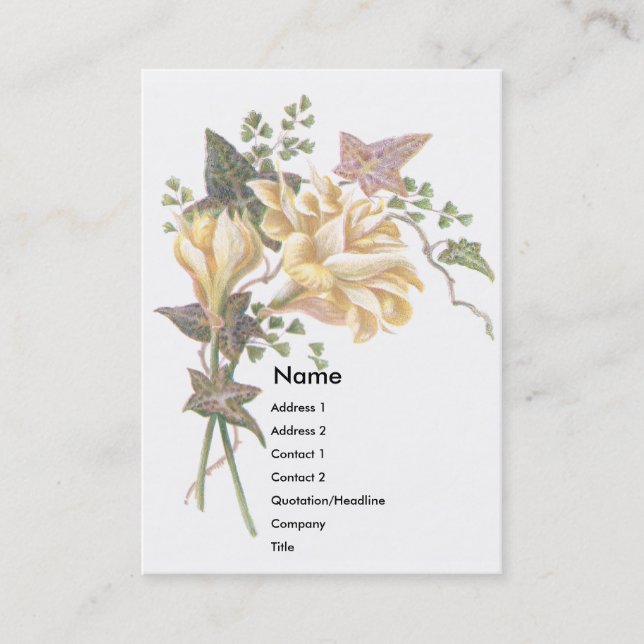 Crocus & Ivy Victorian Trade Card (Front)