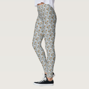 Crocus Leggings White Easter Flowers Pants