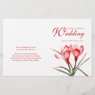 Crocus orange rouge programme de mariage floral